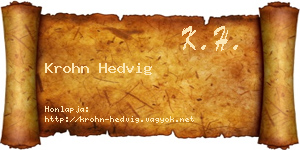 Krohn Hedvig névjegykártya